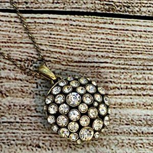 Kiam Family Bronce Clear Stones Long Necklace